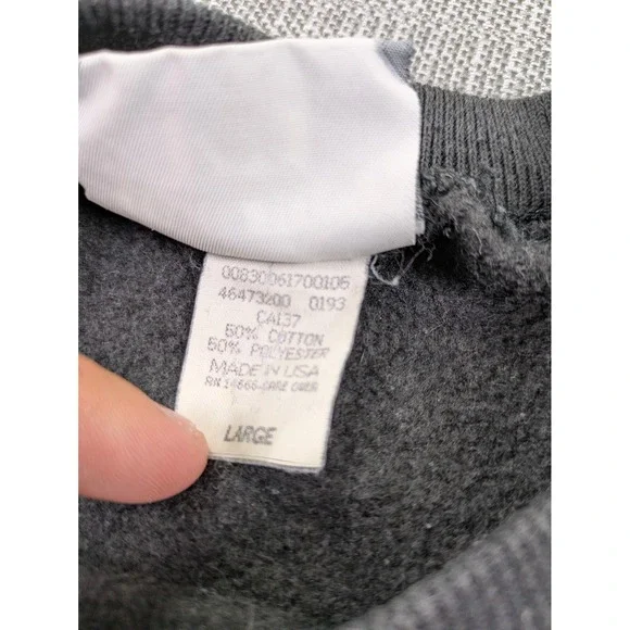 Vintage 90s Dare Sweatshirt Size Large Black Keep Kids Off Drugs Lee Made In USA - Picture 3 of 6